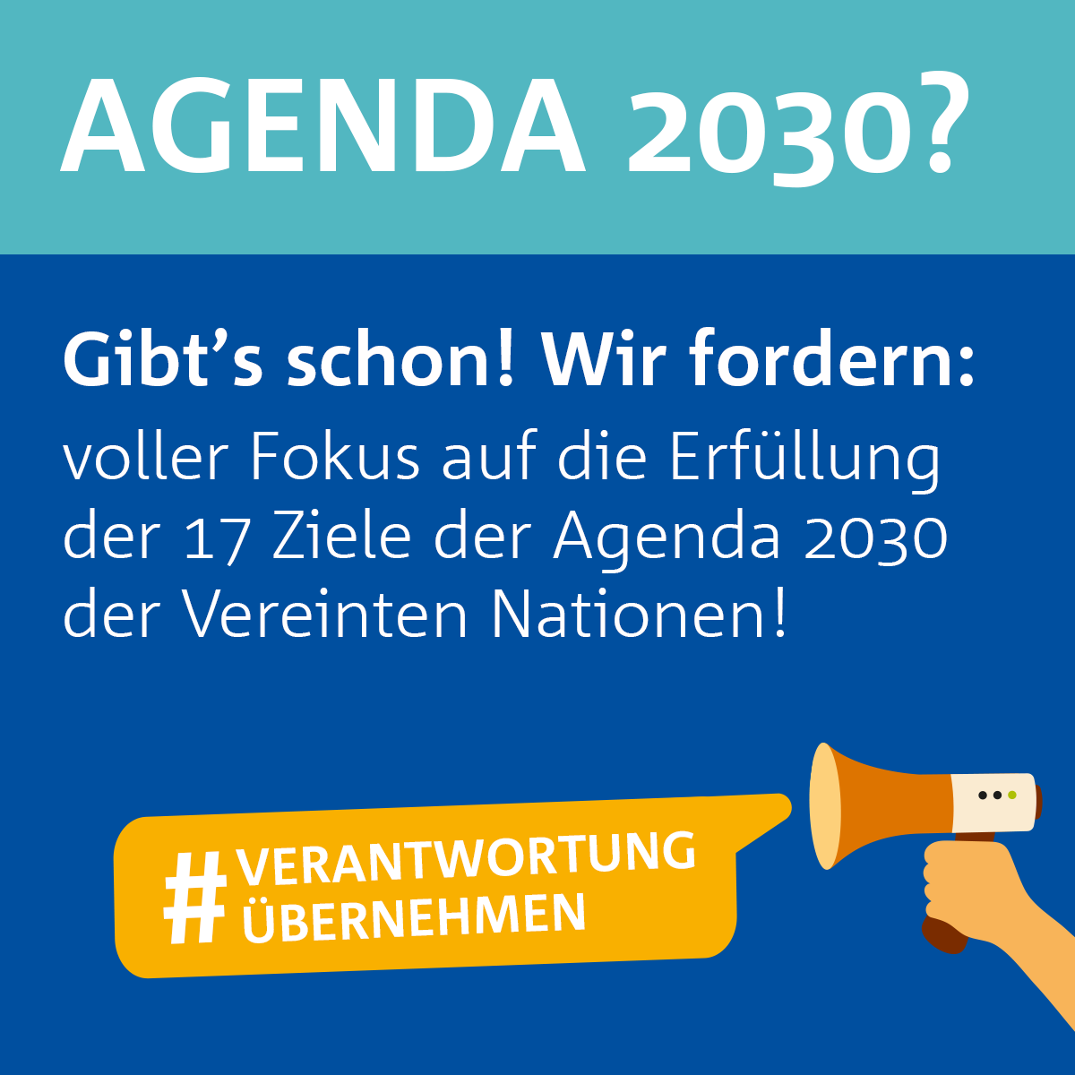 Forderung Agenda 2030